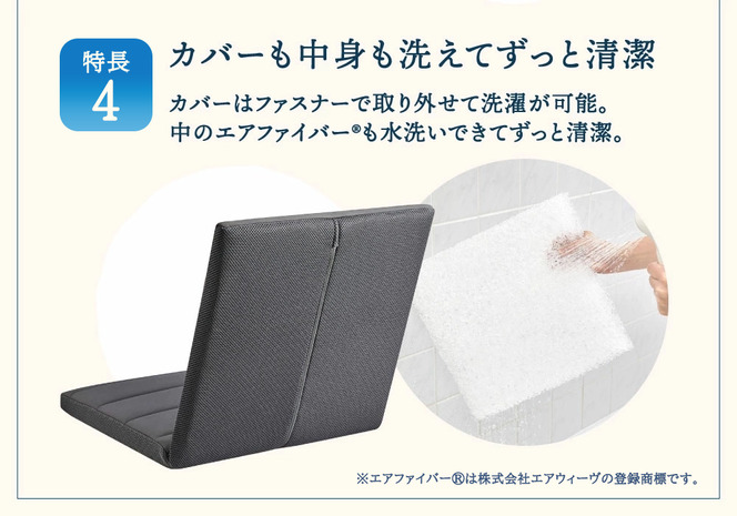 エアウィーヴ 座 クッション ブラック オールシーズン対応 ぐっすり
