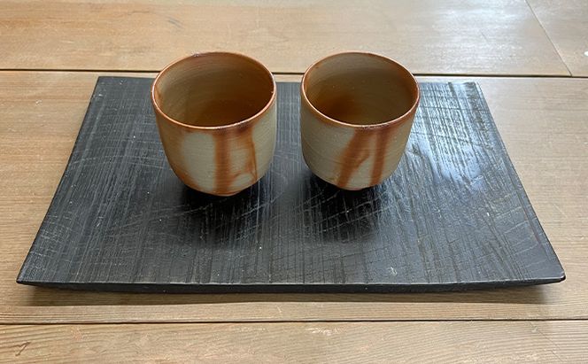 備前緋だすき 湯呑 2個 木箱入り[ 備前焼 緋襷 ] 湯のみ 工芸品 ペア 和 日本茶 プレゼント 自宅用