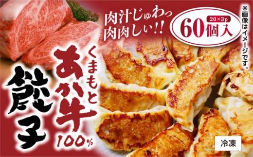 くまもとあか牛 餃子 60個　（ 赤牛 あか牛 褐色和種 和牛 赤身 ヘルシー ギョウザ AG33）