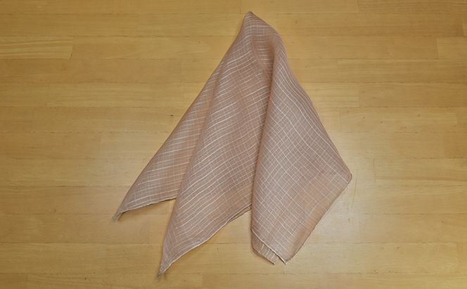 世界自然遺産白神山地から生まれた「白神草木染め（クロモジ）スカーフ（みょうばん染）」 ファッション小物 シルク 