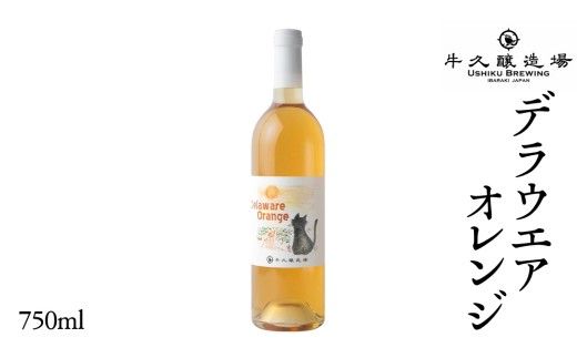 デラウエアオレンジ Delaware Orange 750ml×1 茨城県産 牛久醸造場 日本ワイン ワイン お酒 贈り物 上品 果実 クリスマス 誕生日 オレンジワイン 辛口 デラウェア ライトボディ