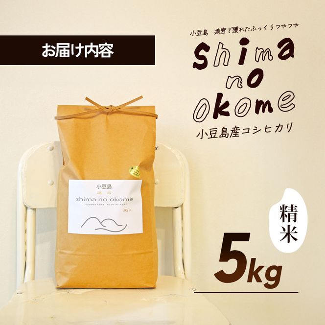 【 小豆島 】小豆島 滝宮で獲れたふっくらつやつや 小豆島産 コシヒカリ 5kg こしひかり お米 米 白米 精米 もっちり 甘み 香川 香川県 土庄 土庄町