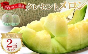 783.【先行予約】青肉メロンの新星「クレセントメロン」満足の２玉セット　※2026年７月中旬より順次発送予定 313726_AS009