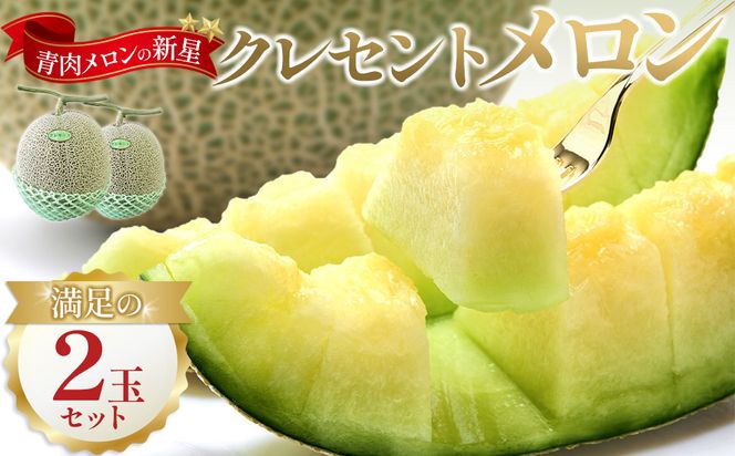783.【先行予約】青肉メロンの新星「クレセントメロン」満足の２玉セット　※2026年７月中旬より順次発送予定 313726_AS009
