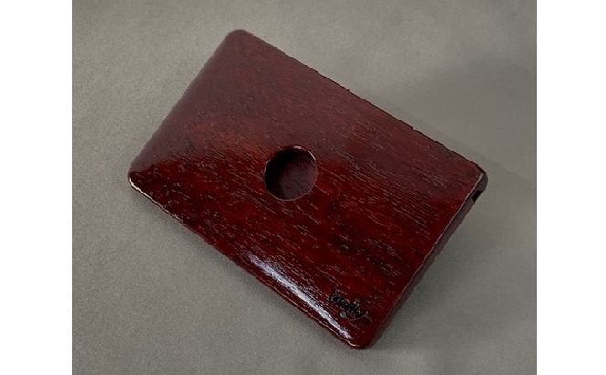 木 の 名刺入れ (漆塗り／パープルハート） bolly木工房 木材 ビジネスシーン 工芸品 雑貨 日用品 木の名刺入れ ファッション小物 