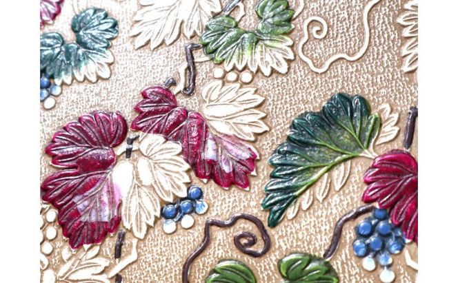 【文庫屋大関】パーソナルホルダー　野葡萄【皮革工芸品】 民芸品 雑貨 日用品 文房具 革小物 革製品 ファイル ケース 