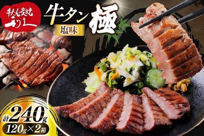 牛たん 炭焼 利久 牛たん極 (塩味) 2個 セット [利久 宮城県 気仙沼市 20566130] 牛タン 牛 肉 牛肉 タン 焼肉 キャンプ アウトドア バーベキュー BBQ 牛タン塩 牛たん塩 冷凍 小分け 個包装