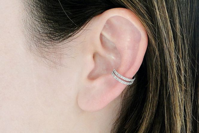 K18PG ダイヤモンド 2連 イヤーカフ【片耳用】【0.26ct】 EmP0074-18P SWCJ001-pg