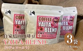 [やいたブランド認証品] 自家焙煎珈琲豆 YAITA BLEND《TSUTSUJI》(シティロースト) 100g×3袋【豆でお届け】｜SAKURA黒猫堂 珈琲 焙煎 コーヒー豆 矢板市 やいたブランド
