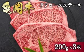 希少 京都産ブランド黒毛和牛 亀岡牛 リブロース ステーキ 600g (200g×3枚) ≪牛肉 国産 京都丹波 和牛 冷凍 送料無料 牛肉≫
