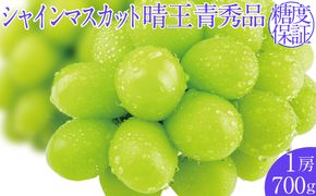 2026年予約受付中 シャインマスカット晴王 7月～8月出荷 1房 約700g  人気 岡山県産 種無し 皮ごと食べる みずみずしい  フレッシュ 晴れの国 おかやま 果物大国 ハレノフルーツ