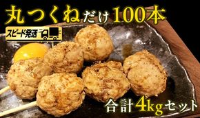 【 スピード 発送 】1本40g！合計約4000g！ 大人気 の 丸 つくね 串 たっぷり 100本 セット （ 丸つくね 串 約 40g × 100本 ） [AI14-NT]