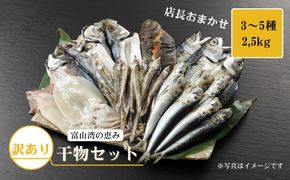 おまかせ訳あり干物セット（3～5種） 約2.5kg 富山 魚津 浜浦水産 自家用 家庭用
