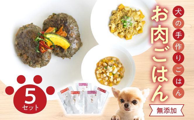 【R15006】ドッグフード 無添加 お肉ごはん5点セット 【犬の手作りごはん】