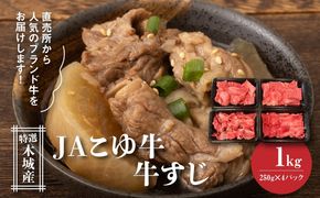 JAこゆ牛 特選木城産 すじ250g×4  K56_0013