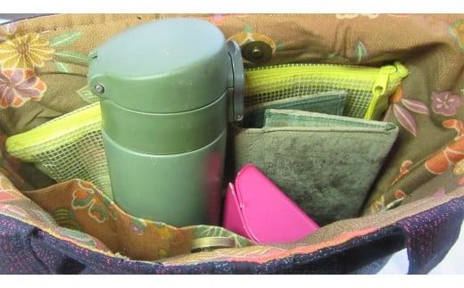 本場 結城紬 160 亀甲 リメイク トートバック 本場結城紬 手作り バック [BN028ci]