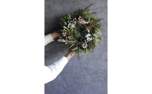 Xmas限定　クリスマスリース Φ30　　花　インテリア　クリスマス　リース　ドライフラワー　おしゃれ　玄関飾り　壁飾り　植物　暮らし　冬　季節限定　きれい　綺麗　季節