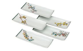 九谷焼　9号皿揃　果実絵変り （5枚セット）a01 食器 キッチン雑貨 キッチンアイテム 雑貨 小物 お皿 角皿 食卓 テーブルコーディネート 普段使い 贈り物 