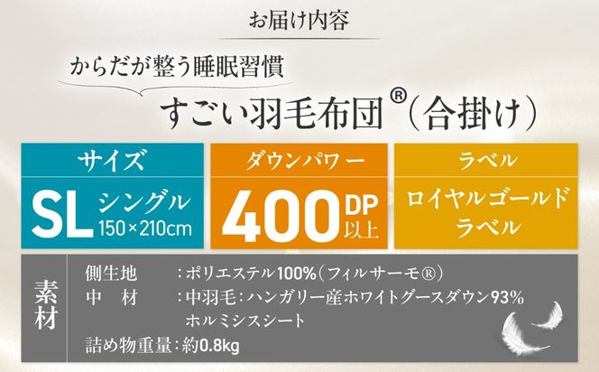 すごい羽毛布団(R)【合掛け/シングルロングサイズ/カサブランカ】 糸島市 / くじめ屋[ADP018]