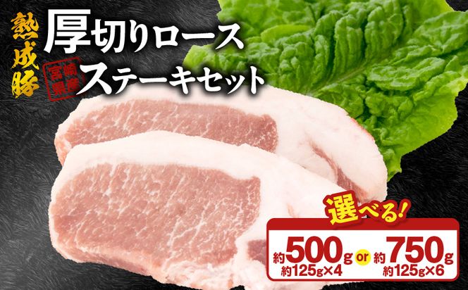 宮崎県産熟成豚 厚切りロースステーキセット N0105-YA2278-sku