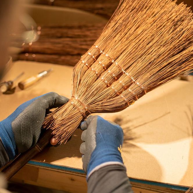 国産シダ箒 5玉■