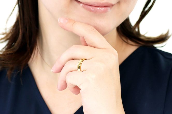 K18YG 地金 無垢 リング 幅4ｍｍ 厚み 2mm CSR0410 SWAV072