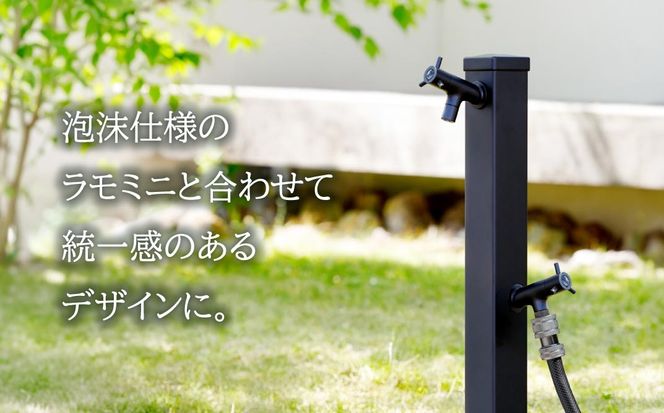 横水栓 ラモミニ ニップル マットブラック G24RMY-WN-A | 水生活製作所 MIZSEI 屋外水栓 庭 蛇口 コンパクト ホース接続 ニップル付き デザイン ガーデン 黒 おしゃれ