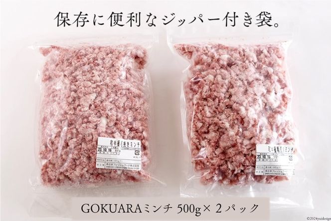 牛肉 和牛 宮崎県産 和牛 GOKUARAミンチ 500g×2P 計1kg [日本ハムマーケティング 宮崎県 日向市 452060965] 肉 牛 挽き肉 粗挽き ミンチ 精肉 冷凍 ひき肉 ハンバーグ