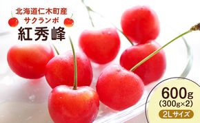 先行予約 北海道 仁木町産 さくらんぼ 紅秀峰 600g （300g×2）2L以上　旬の果物 サクランボ チェリー フルーツ 果物 果物類  仁木町 仁木 [UMIX FARM]