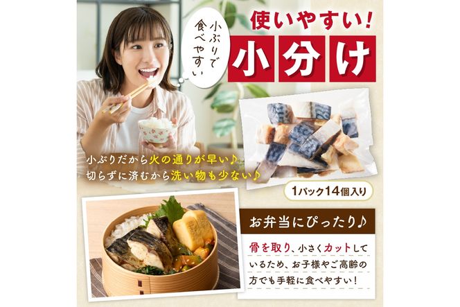 定期便2回【訳あり】魚屋の味付け骨取り塩サバ4パック（56切れ×2回/約2.8kg）※隔月　TB00059