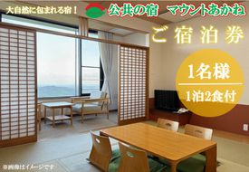 客室から太平洋が一望できる！公共の宿マウントあかね【1名様1泊2食ご宿泊券】★和室8畳またはツイン★(AB201)