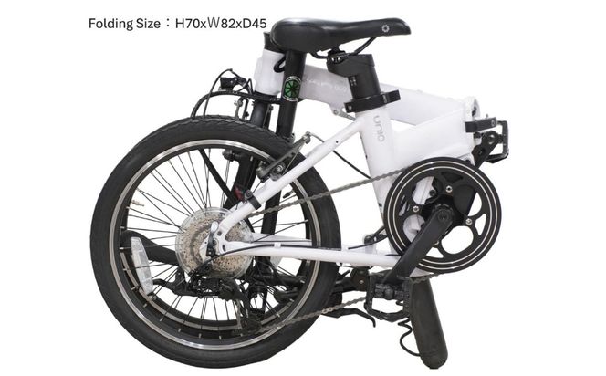 DAHON 電動アシスト折りたたみ自転車 UNIO 20インチ 9段変速 ミッドシップモーター White Lily （ホワイトリリー） 長距離対応 通勤 通学 e-bike 電動自転車｜武田産業 ダホン ユニオ フォールディングバイク 人気返礼品 折りたたみ式自転車 三重県 四日市市 ふるさと納税