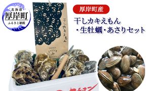 厚岸町産 干しカキえもん 生牡蠣 あさり セット 魚貝類 干物 純厚岸産牡蠣 旨味 海の幸 乾物 海の幸セット 詰め合わせ 