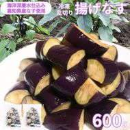 揚げナス 600ｇ【乱切り】海洋深層水仕込みのナス使用 カット済 揚げなす 野菜 やさい ナス なす 茄子 生産量日本一 高知 室戸 惣菜 便利 用途 豊富 カット野菜 調理 ハウス栽培 小分け 5000