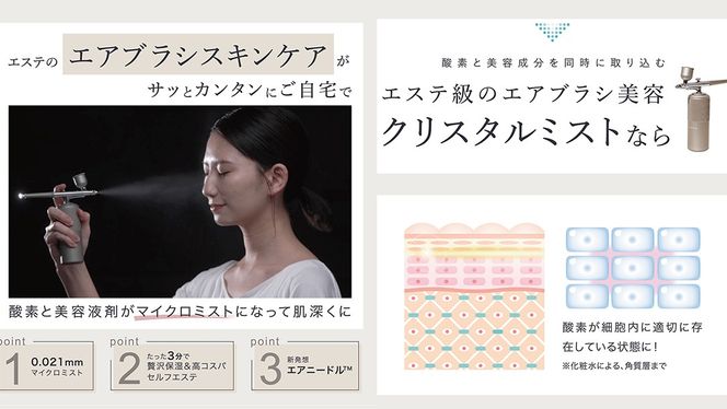 LINKA クリスタルミスト エアスプレー & LINKA esthe AZエッセンスローション 2点セット リンカ 美顔器 美容 エステ エアブラシ スキンケア 保湿 ミスト アゼライン酸 化粧品 CICA シカ ツボクサエキス スキンケア ゆらぎ肌 毛穴 潤い 透明肌 エイジングケア