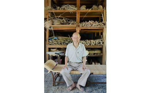 籐製カウチソファ<3人掛け：橋之口籐工芸工房> 