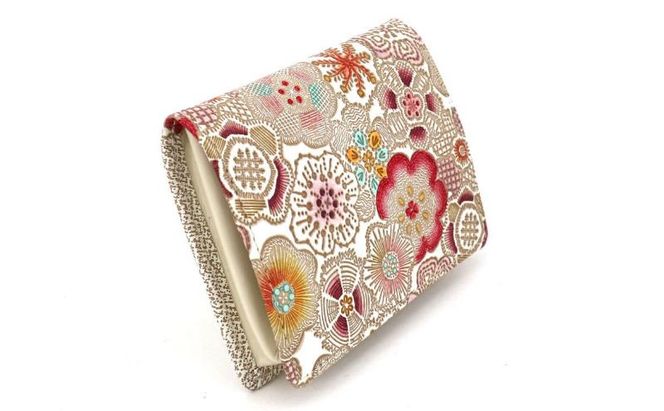 【文庫屋大関】箱まち小銭入れ 春らんまん〈茜〉【皮革工芸品】 革製品 工芸品 民芸品 牛革 財布 小銭入れ 小物入れ お祝い ギフト プレゼント 墨田区 東京都