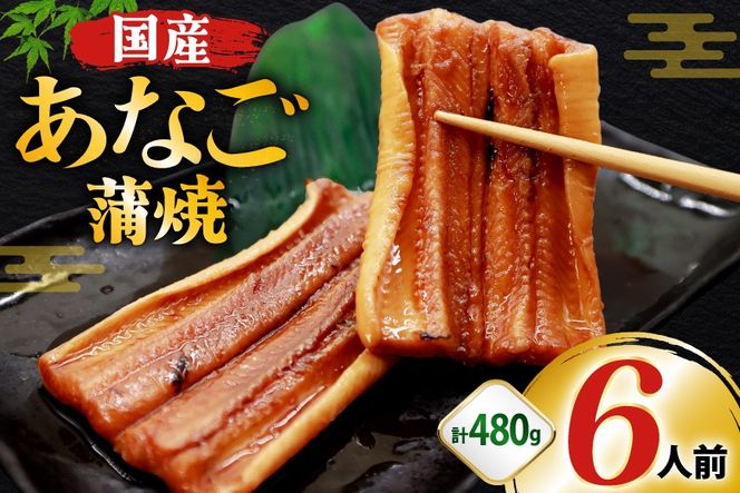 あなご 国産 蒲焼 カット 6パック 6人前 480g [大黒物産株式会社 福岡県 宇美町 um40bak830043] 穴子 アナゴ タレ たれ 蒲焼き 魚 海鮮 魚介 冷凍 小分け おかず おつまみ ご飯のお供