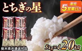 米 とちぎの星 20kg(5kg×4) 栃木県産【栃木県共通返礼品】