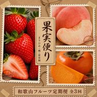 【2・7・11月 全3回】紀州和歌山産旬のフルーツセット（いちご・桃・富有柿）定期便 【魚鶴】【UT69】 303446_XF91138