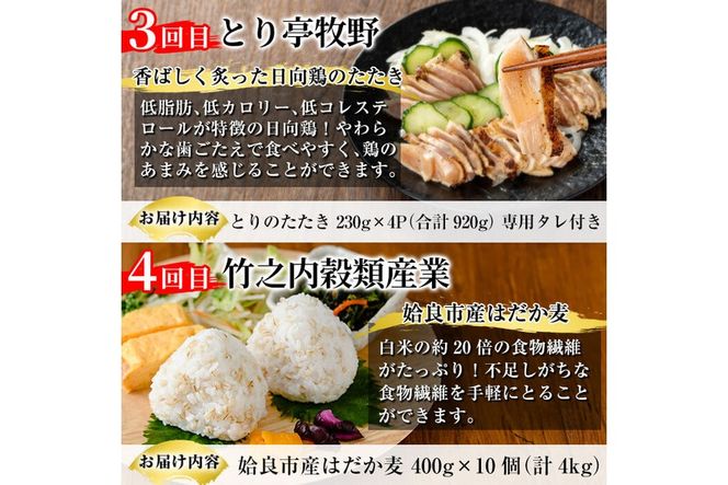 a979 ＜コラボ定期便＞姶良市特産品プレミアム定期便(全6回)【鹿児島ますや・堂免堂・とり亭牧野・竹之内穀類産業・かじはらプリン・やまさき】姶良市 鹿児島 コラボ 黒豚 しゃぶしゃぶ セット 和菓子 加治木まんじゅう 鶏 たたき はだか麦 濃厚プリン ハンバーグ 牛肉