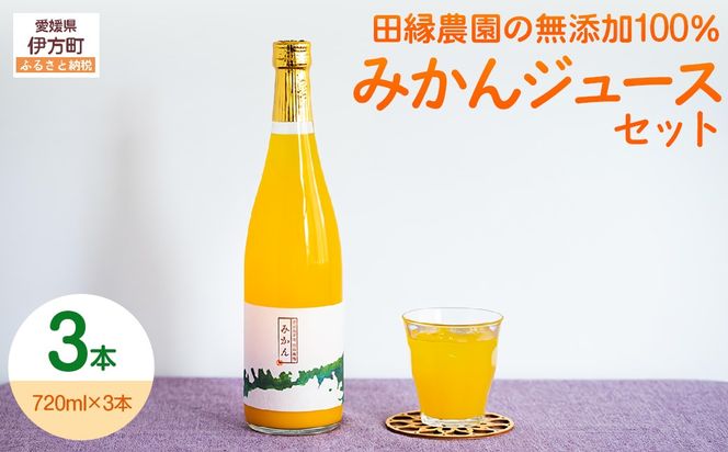 【愛媛県産】田縁農園の無添加100% みかんジュース（720ml×3本） ストレート果汁100％ IKTA008