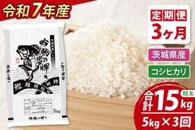 【3ヵ月定期便】 ＜令和７年産＞ コシヒカリ 5kg × 3ヵ月 精米 こしひかり 米 ごはん コメ お米 白米 国産 茨城県産