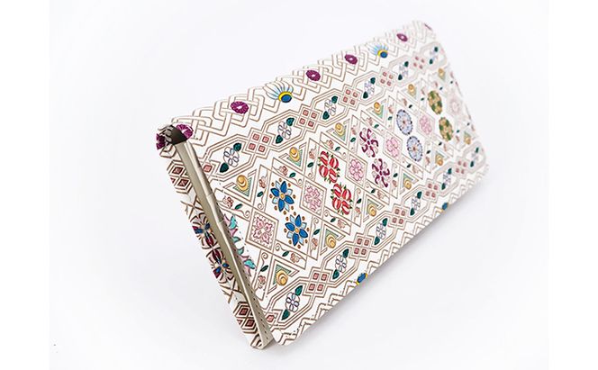 長財布 スッキリ大人の財布 束入れ 花菱 文庫屋大関 お札を折らない 財布 レディース レザー 本革 革 文庫革 薄い スリム 軽量 スリム財布 レディース財布 お財布 札入れ 札束入れ 日本製 和風 花柄 東京 墨田区