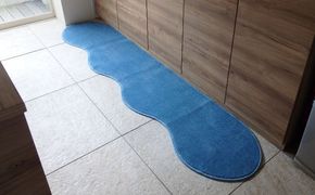 diw0130 北欧風キッチンマット ラグマットタイプ 45×255cm ピーナッツ型 ブルームーン 抗菌防臭 SEK 織人しきもの屋工房