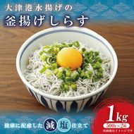 大津港水揚げの釜揚げしらす　1kg(500g×２箱)【シラス しらす丼 冷凍 新鮮 海鮮 魚介類  減塩 ご飯のお供 小分け 個包装 冷凍保存 カルシウム 北茨城市 茨城県】（AS209）