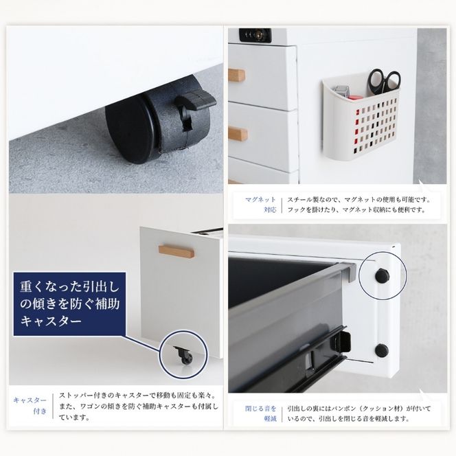 デスクワゴン 鍵付き キャスター付き 3段 完成品 Desk Wagon ブラック スチール オールロック ブラック オフィス オフィスワゴン 収納 キャビネット 引き出し デスク下 机下 サイドデスク 市場家具 いちば イチバ ICHIBA koti