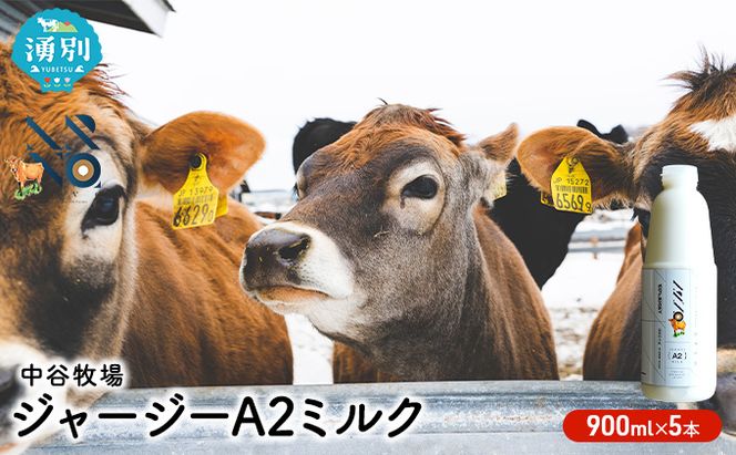 中谷牧場 ジャージー A2ミルク 900ml×5本 ジャージー牛 やさしい 国産 オホーツク北海道 牛乳北海道産 ジャージー牛乳 飲み物 朝食 生乳 牧場のミルク 牧場の牛乳 こども 