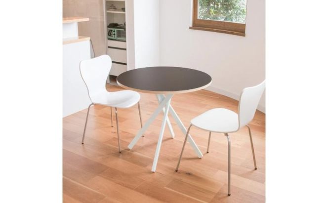 ＆FREL AXカフェテーブル 天板 ダークモカブラウン 直径80cm x 高さ72cm 選べる脚色 全3色　国産家具 組立簡単 家具 机 テーブル インテリア ※離島への配送不可