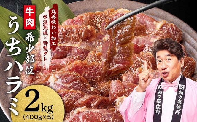 mrz0399-1 【氷温熟成×特製ダレ】希少部位 牛肉 うちハラミ 2kg（400g×5）＜スピード発送＞